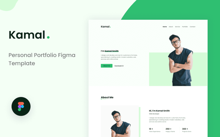 Kamal - Personal Portfolio Figma Template (templatemonster)