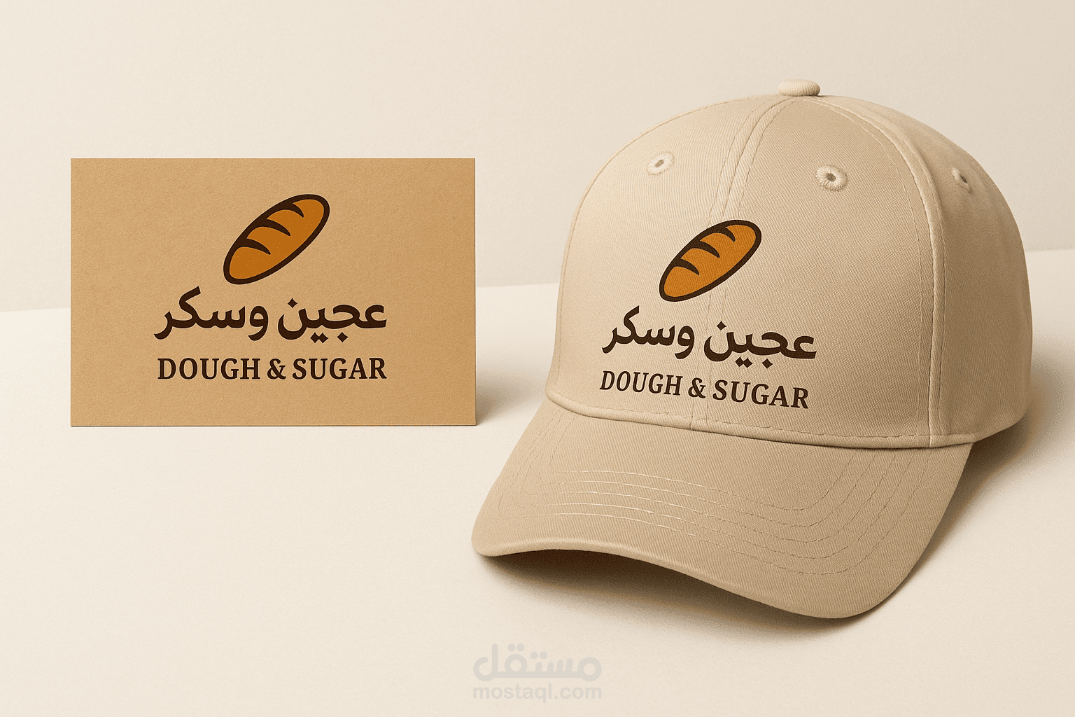 تصميم شعار وهوية بصرية لمخبز "عجين وسكر"