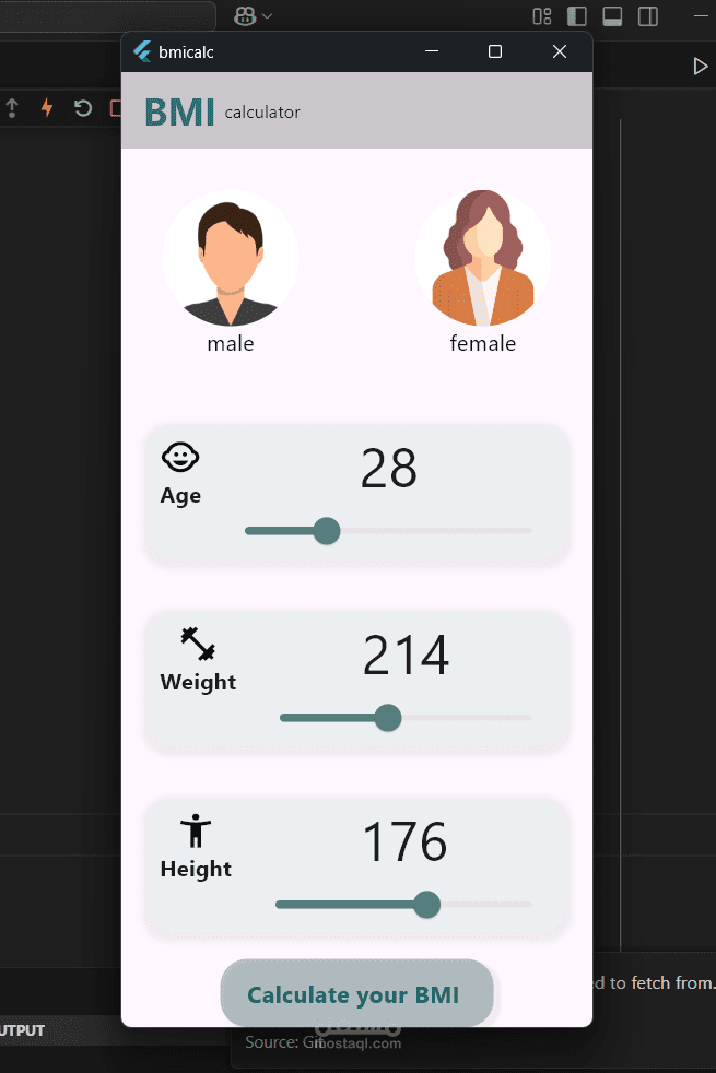 Bmi calculator app