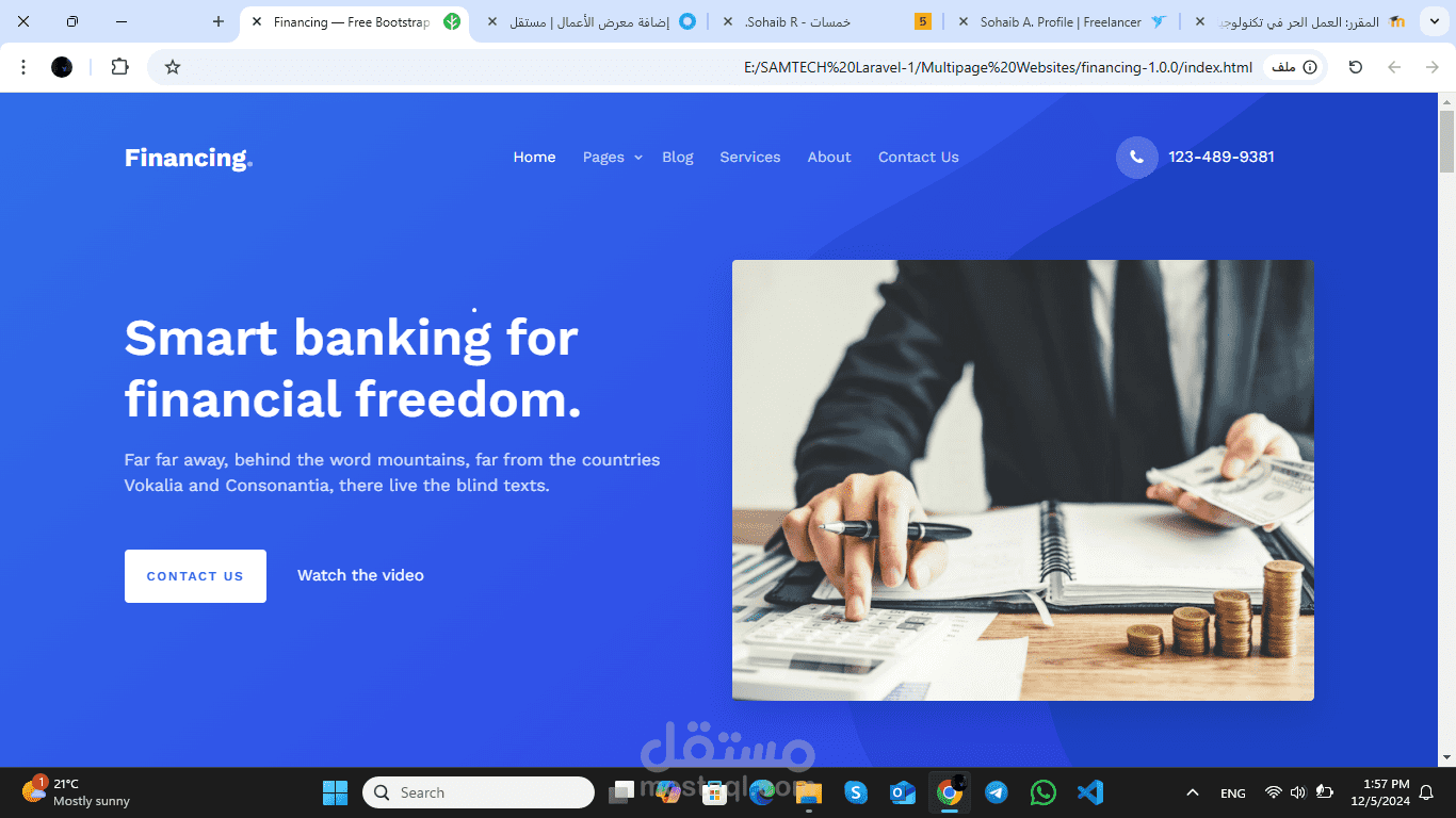 design financing website for a bank