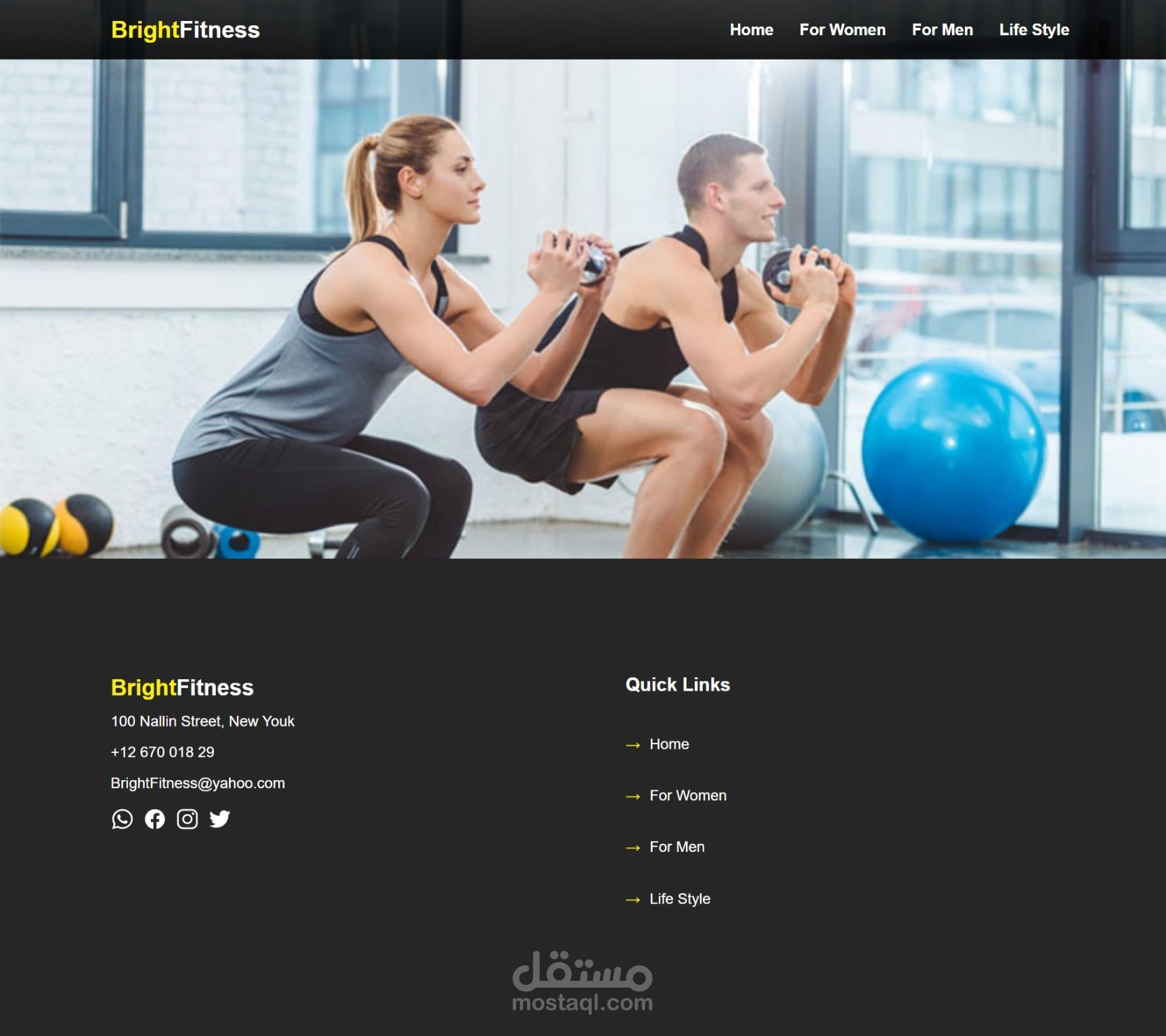 Bright Fitness  Website