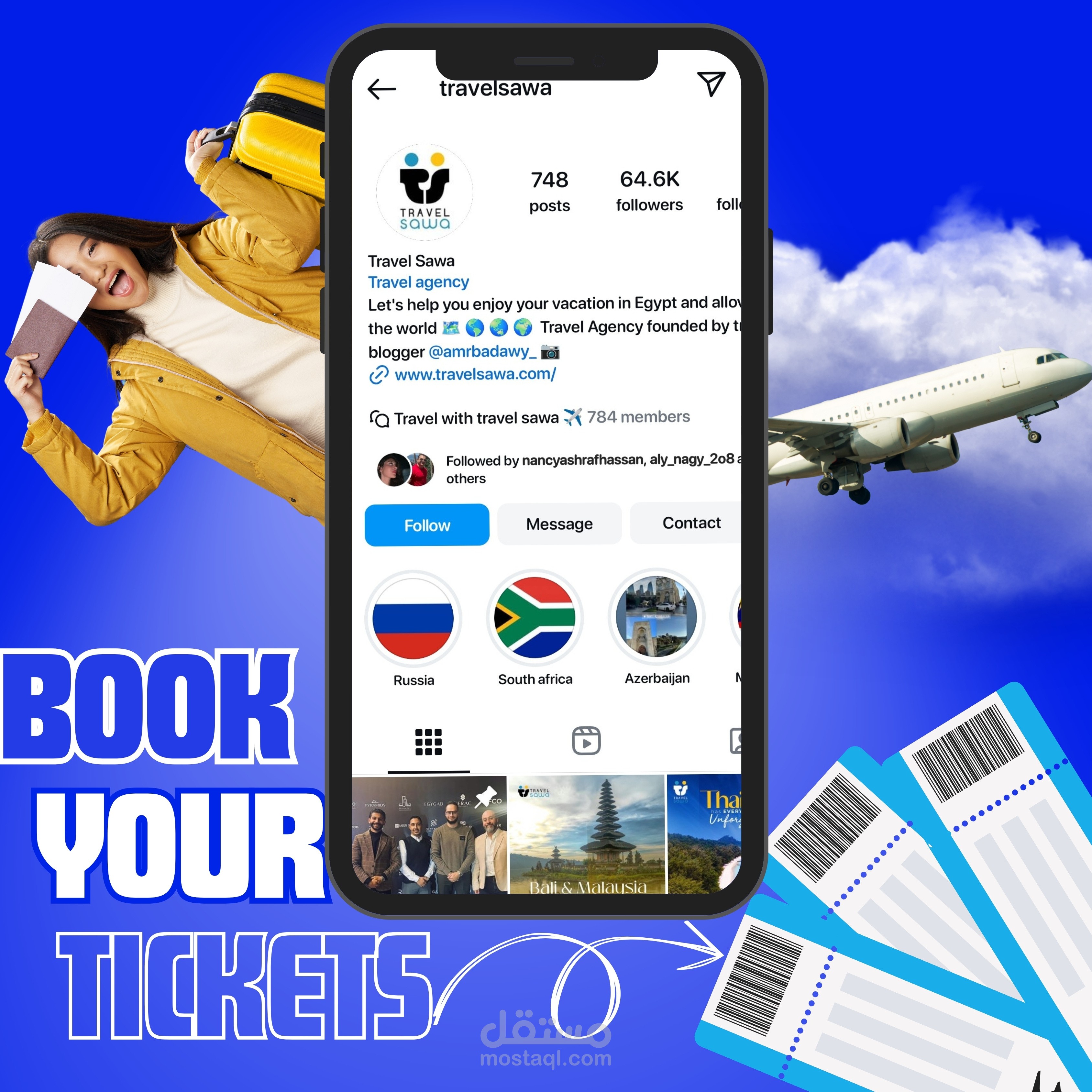 تصميم سوشيال ميديا لشركة سياحة TravelSawa ( سفريات )