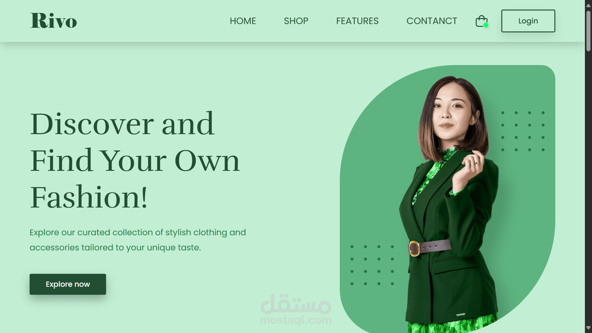 Fashion website landing page