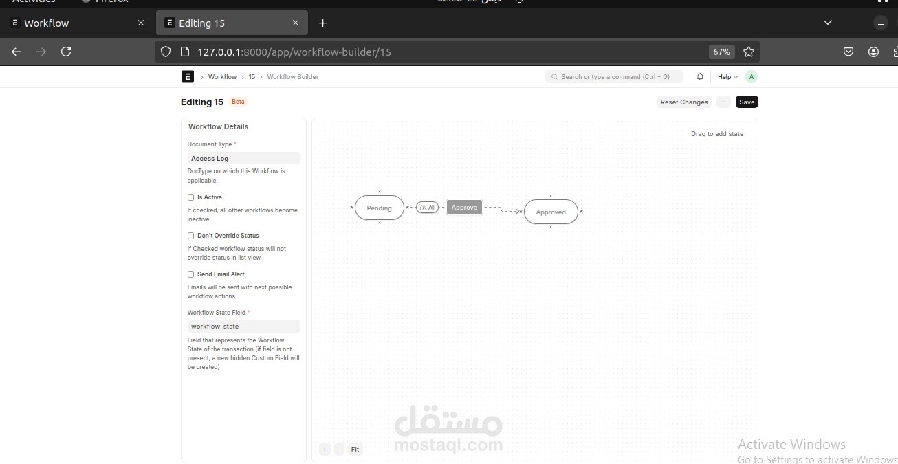 Custom Workflow Builder in Frappe Framework