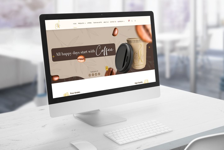 متجر الكتروني ووكومرس لبيع منتجات القهوة