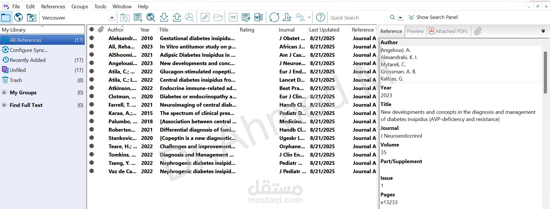 references arrangement