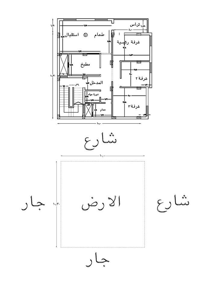 تصميم مخطط معماري لبيت سكني