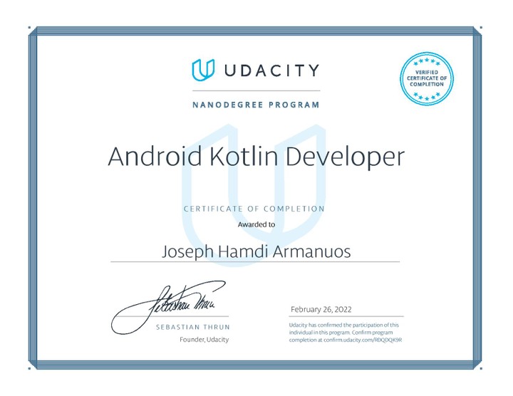 Android Kotlin Nano Degree