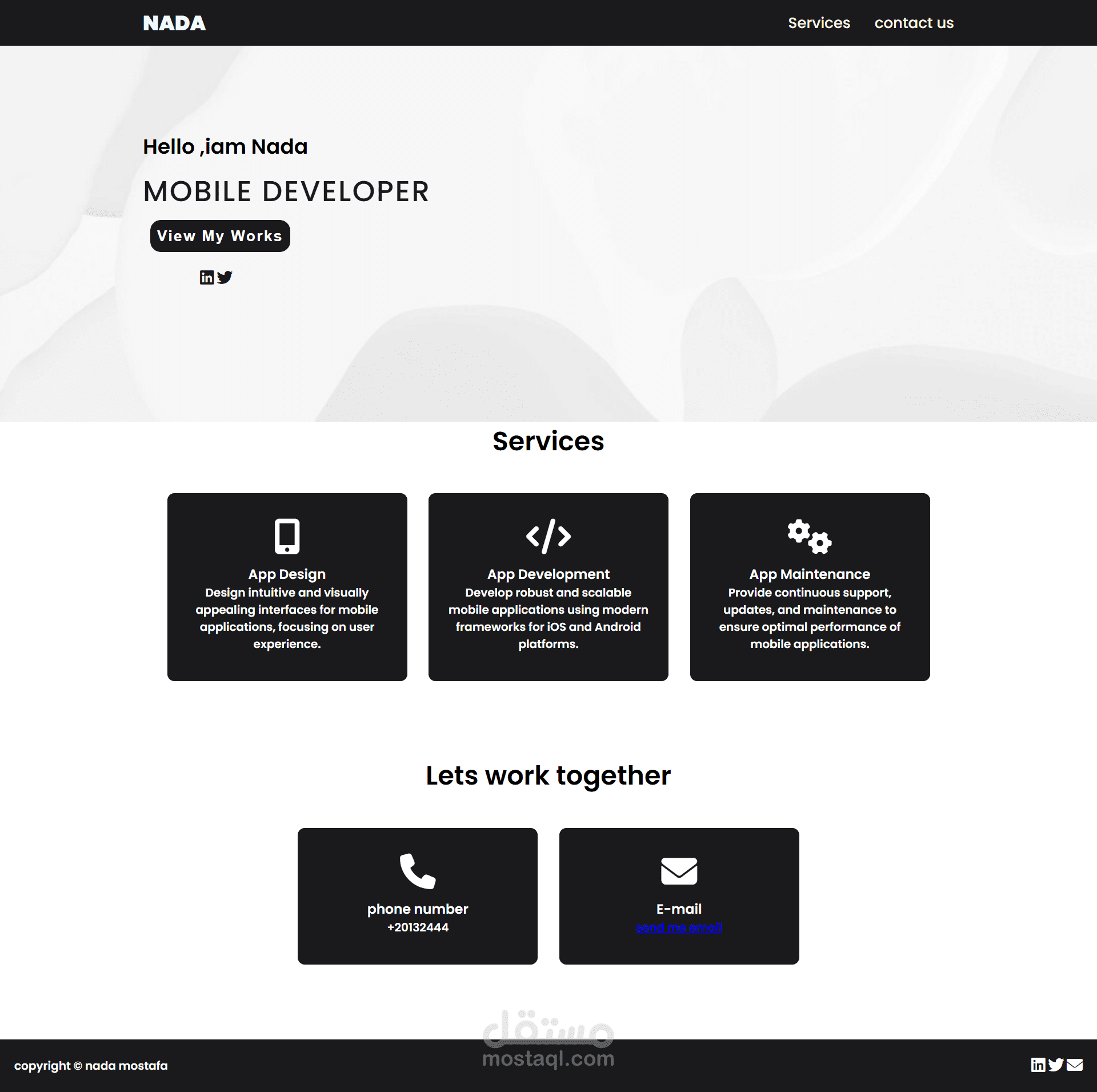 Portfolio Page Design using HTML &&css