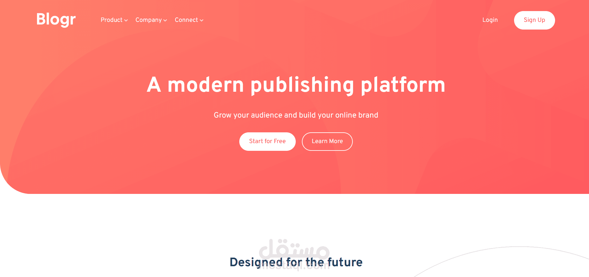 Blogr Landing Page