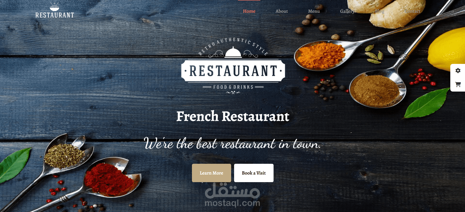 تصميم موقع لمطعم فرنسي "Restaurant"