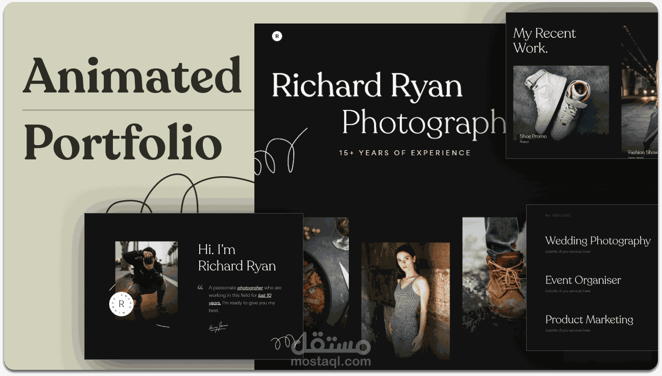 بناء موقع لعرض أعمال التصوير الفوتوغرافي بأسلوب فني واحترافي "Richard Ryan"