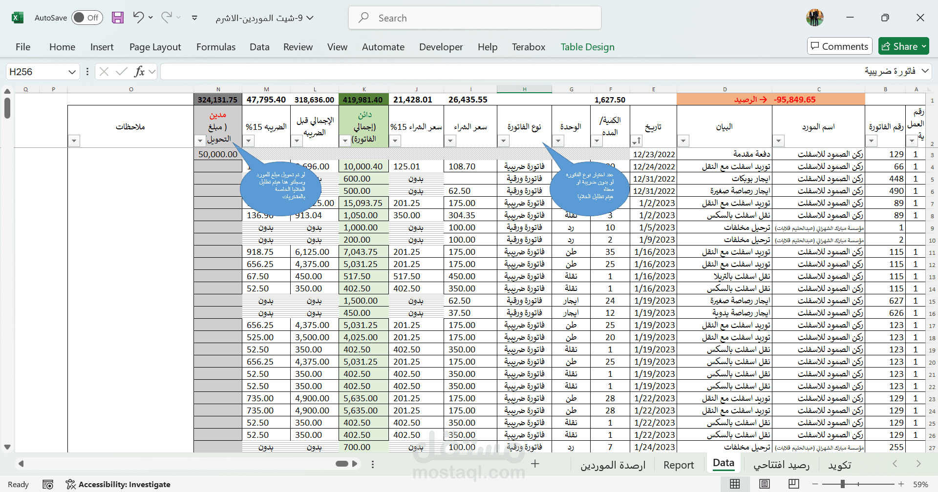 برنامج تحليل مالي شامل وإعداد تقارير محاسبية باستخدام Microsoft Excel