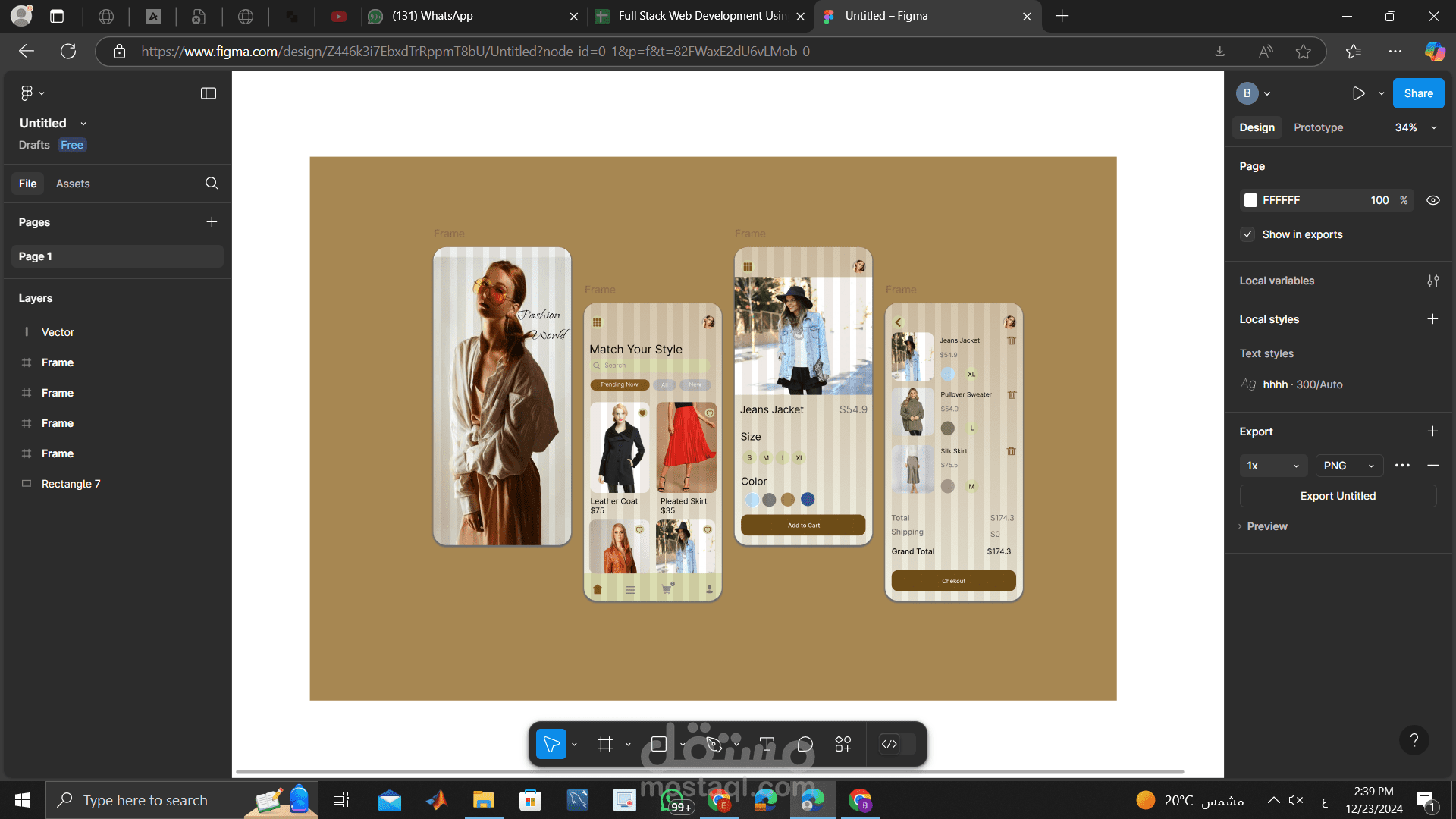 UI/UX design for fashion world app (fashion e-commerce app)