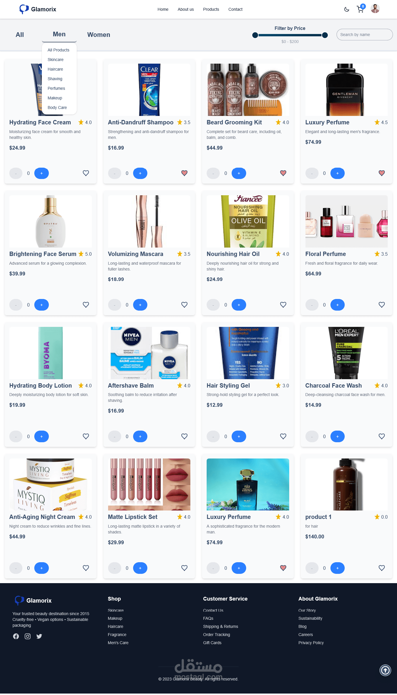 عمل صفحات فى موقع E-commerce