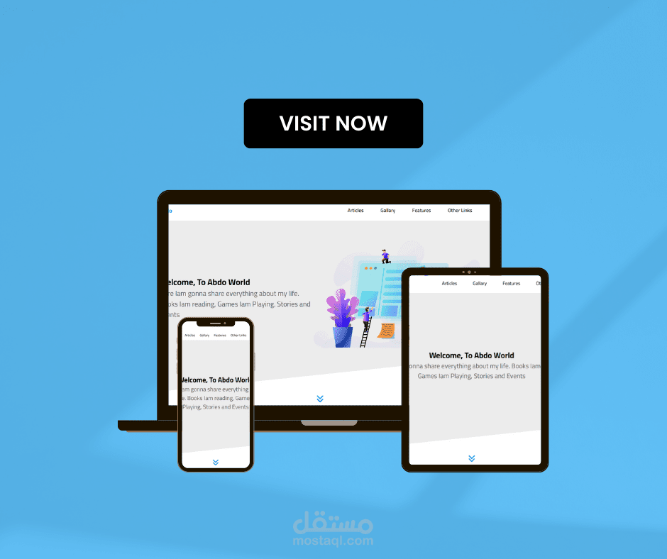 تصميم متكامل لموقع ويب حديث باستخدام تقنيات HTML وCSS يتضمن العديد من الاقسام