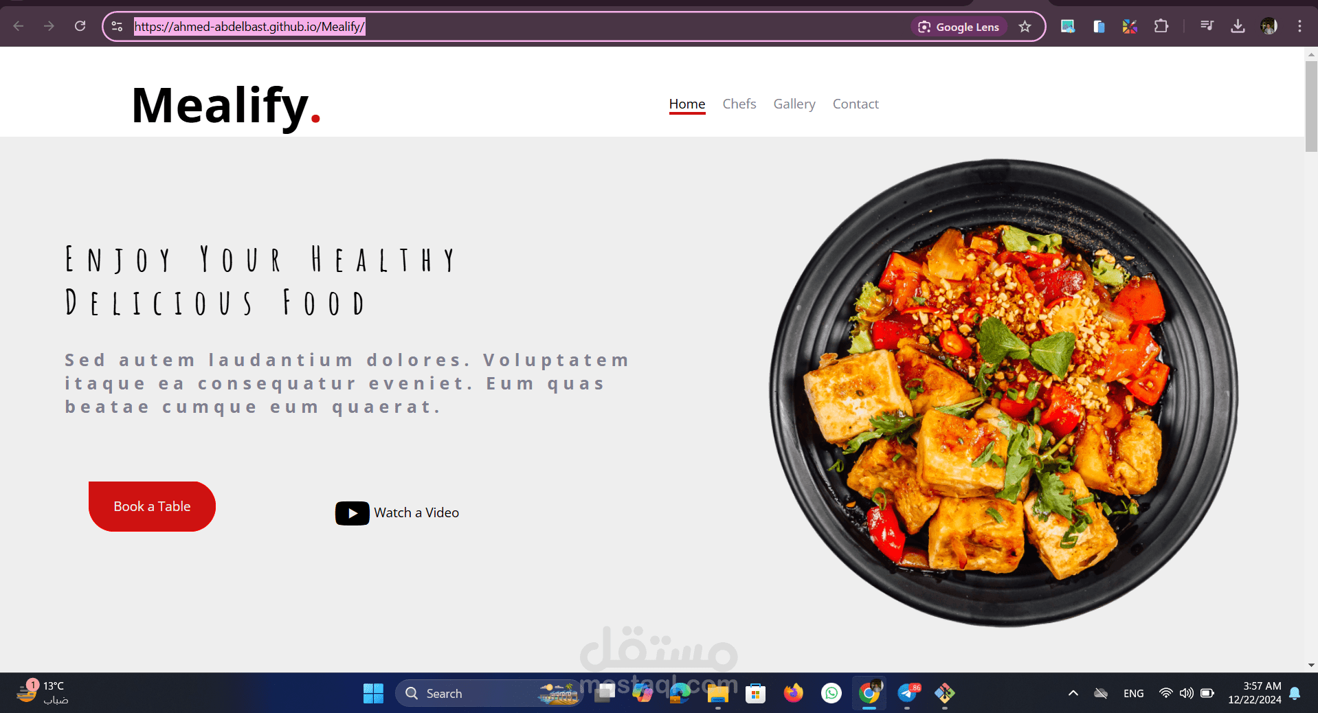 Landing Page Resturant