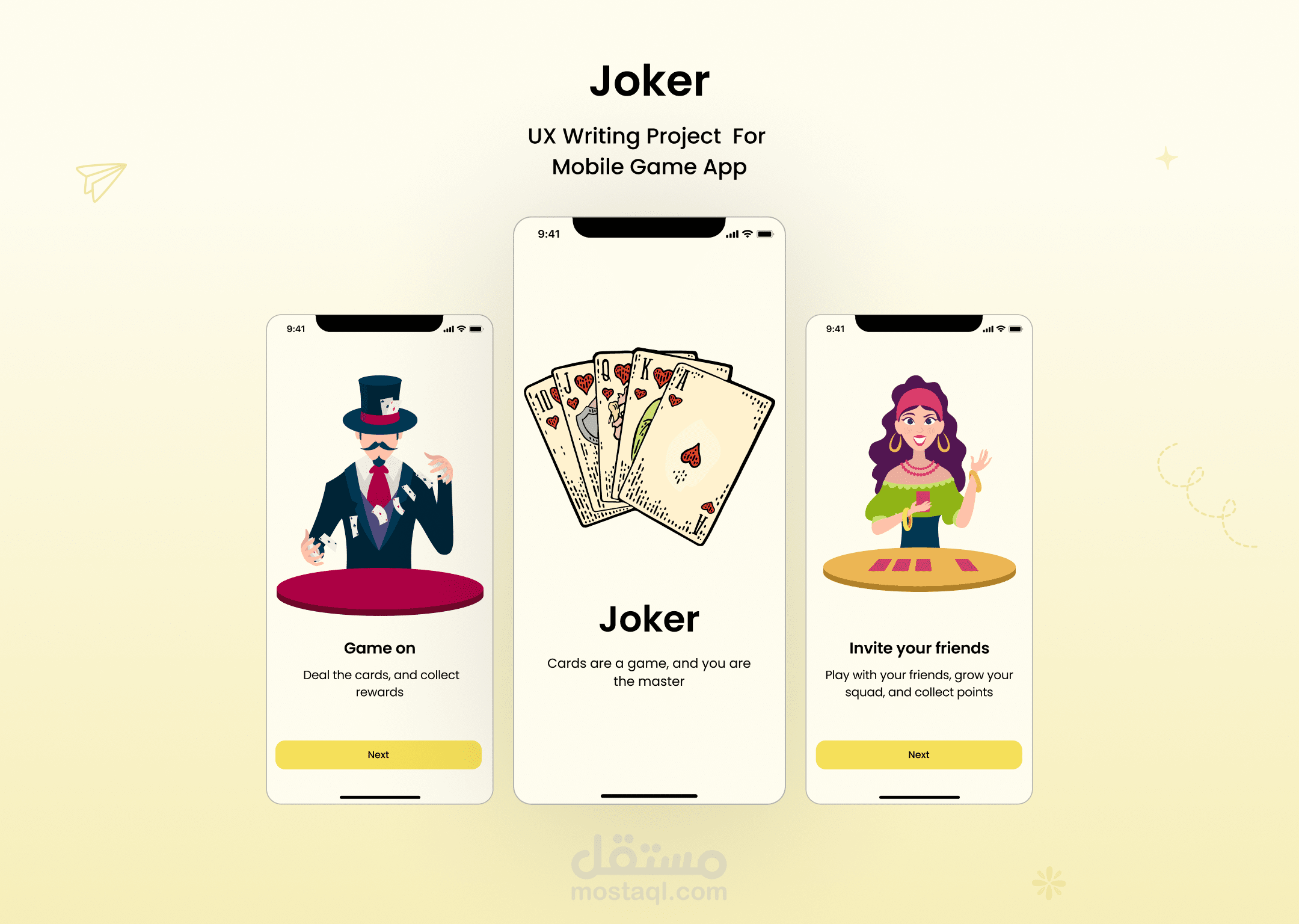 Joker mobile game app | UX writing