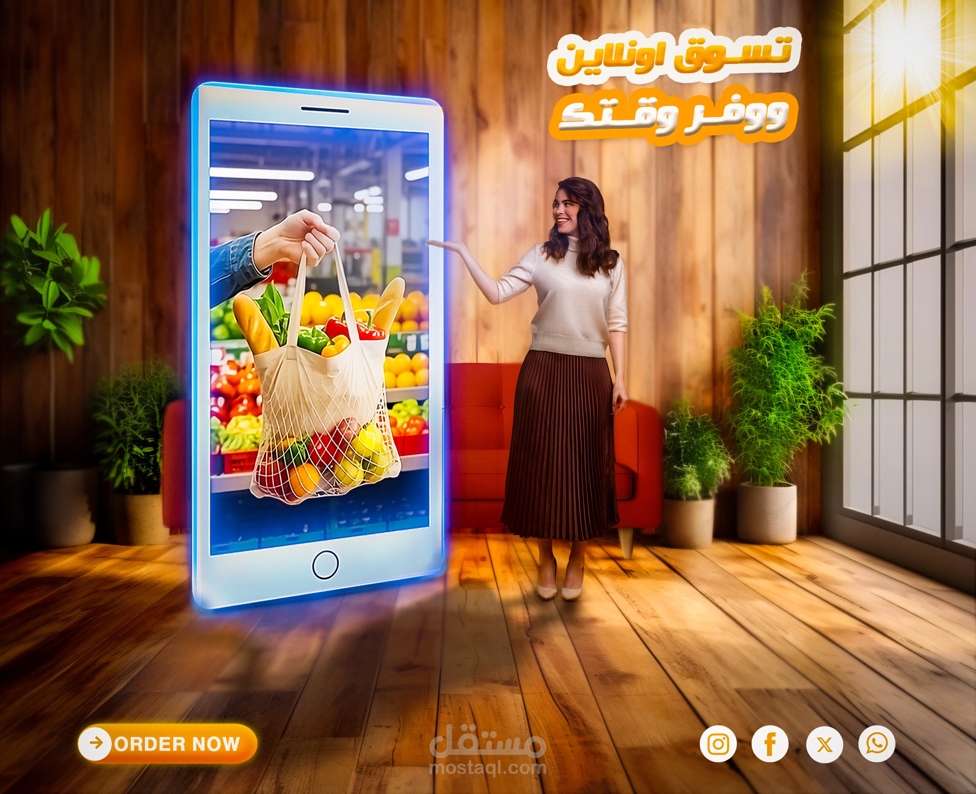 تصميم منشور إعلاني للتسوق الإلكتروني