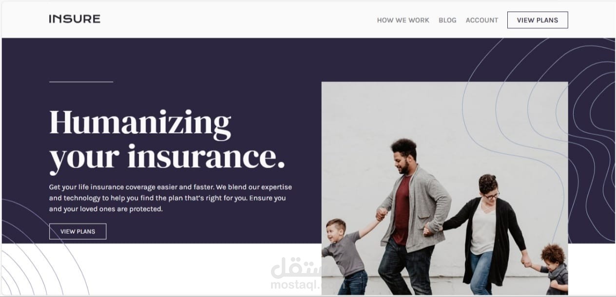 landing page  for insure