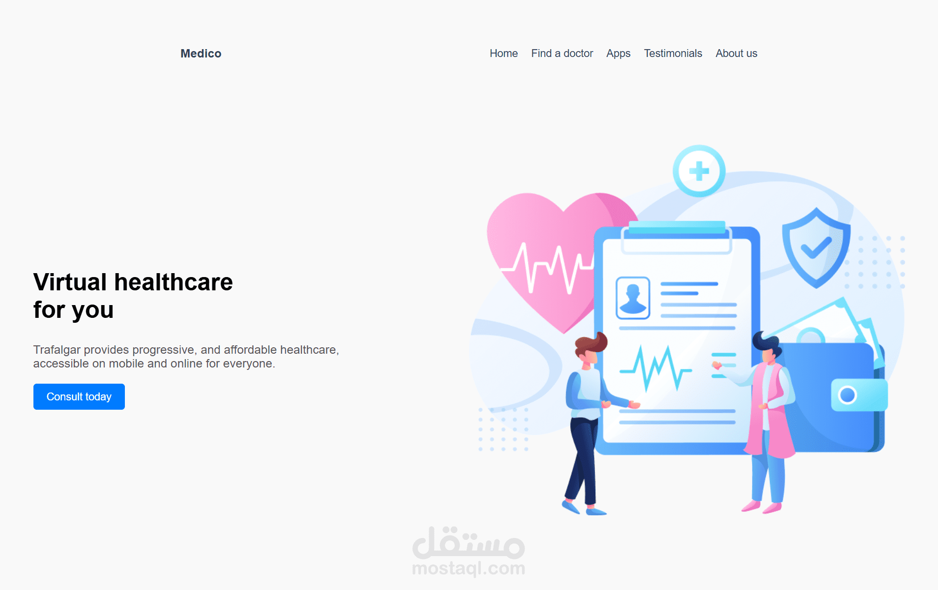 Landing Page جذابة لموقع طبي