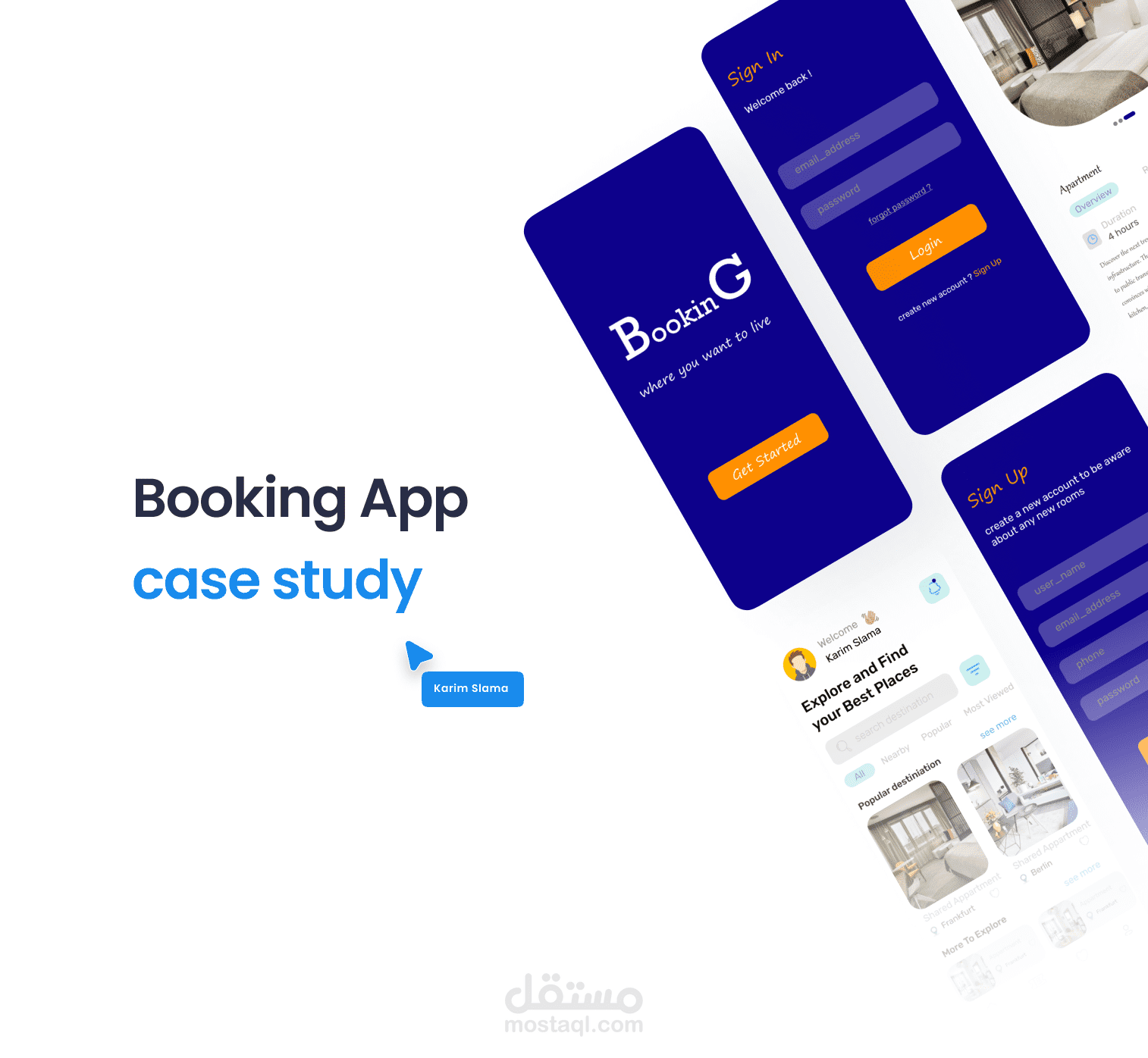 تصميم تطبيق  Booking