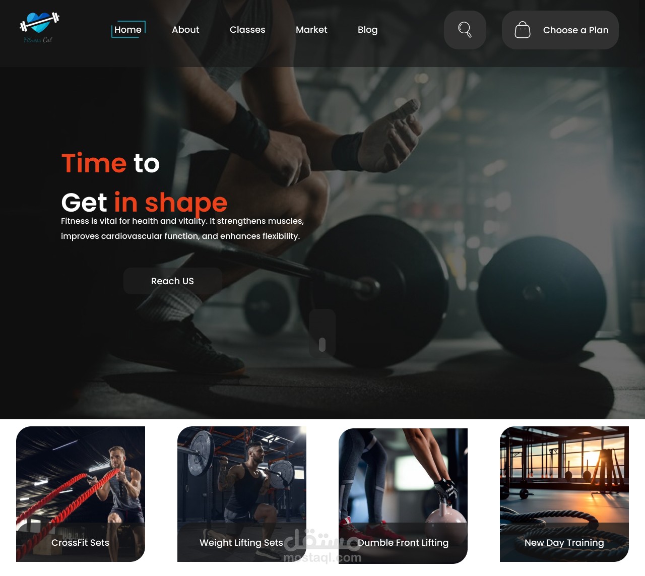 تصميم صفحة هبوط Fitness