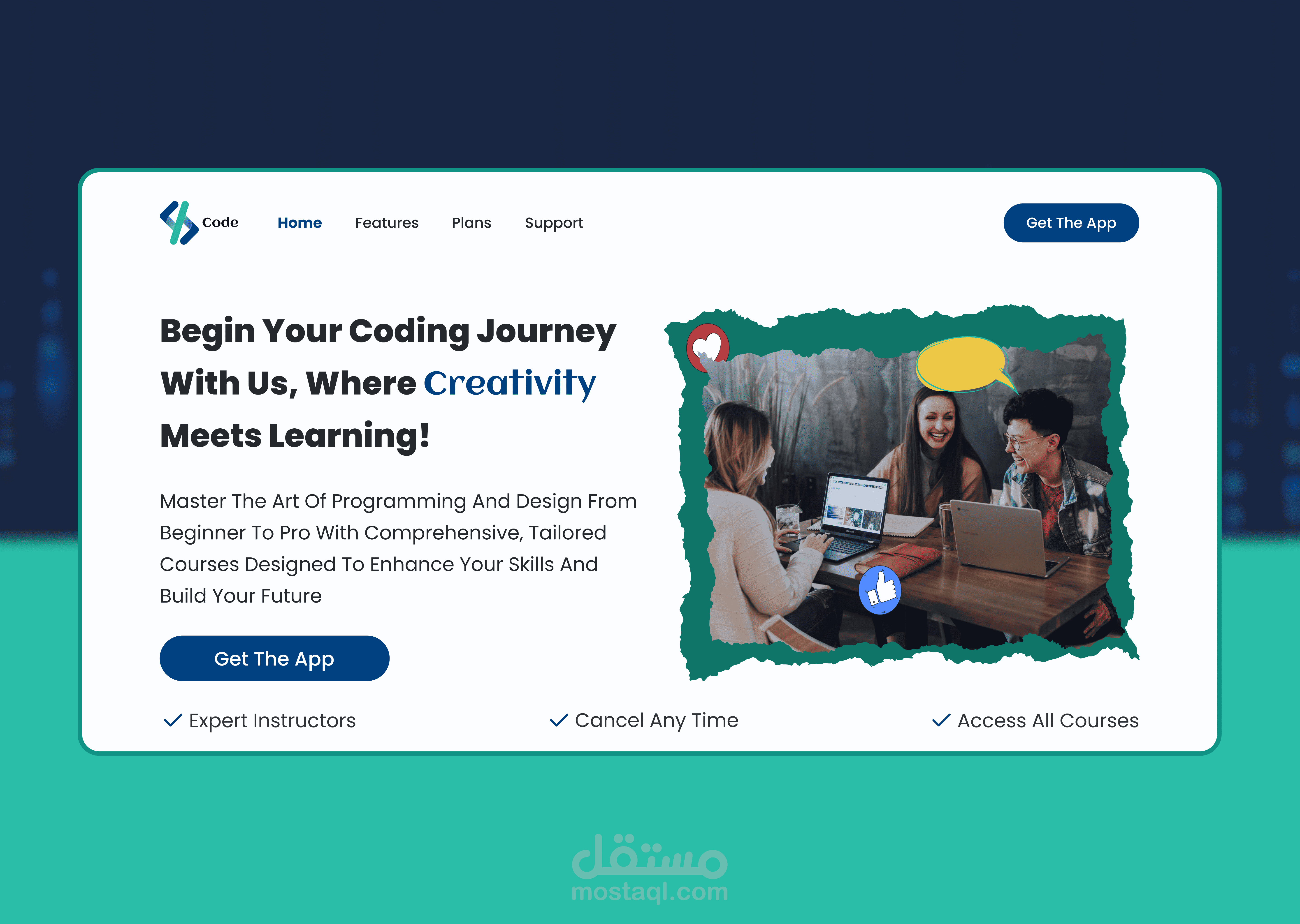 code academy landining page