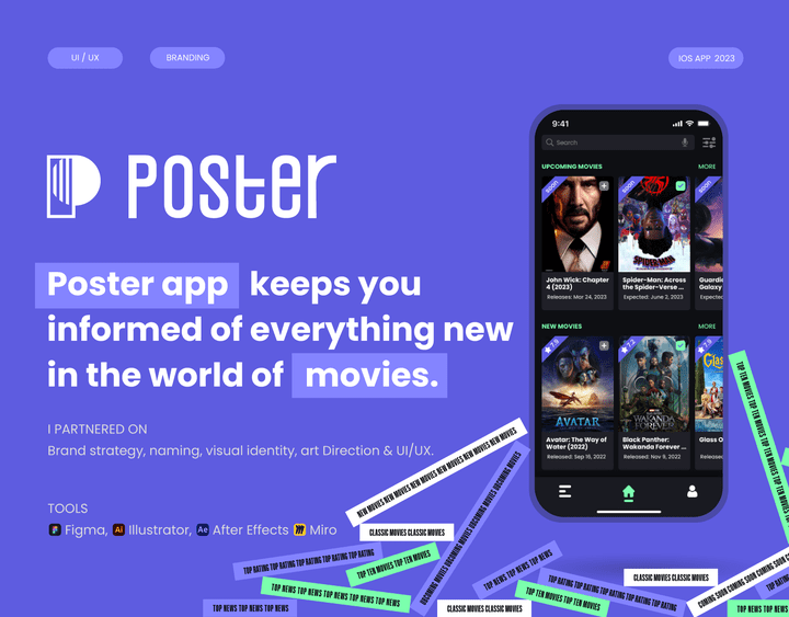 (Poster app) Brand & UI/UX Design