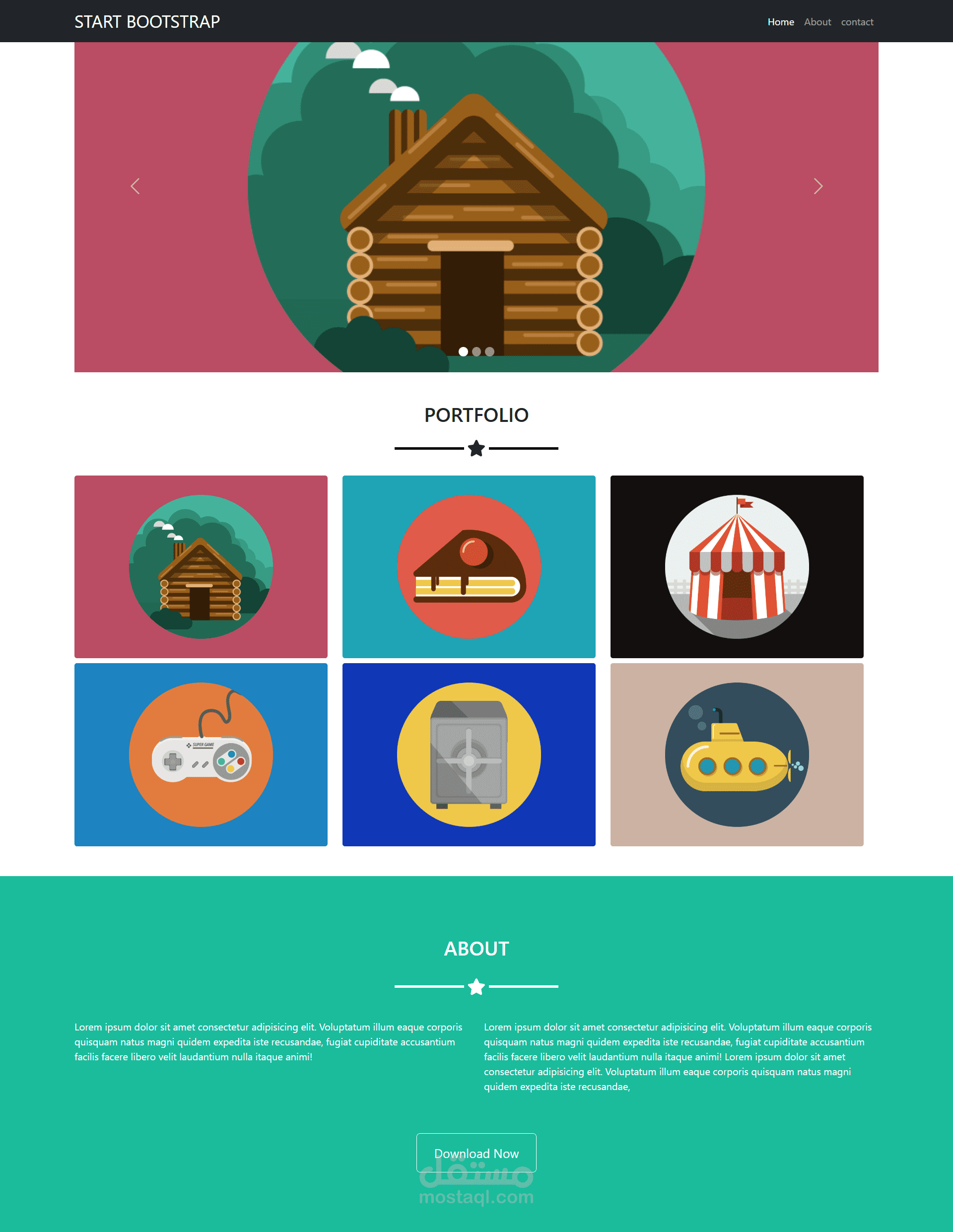 تصميم موقع باستخدام Bootstrap - مشروع Portfolio