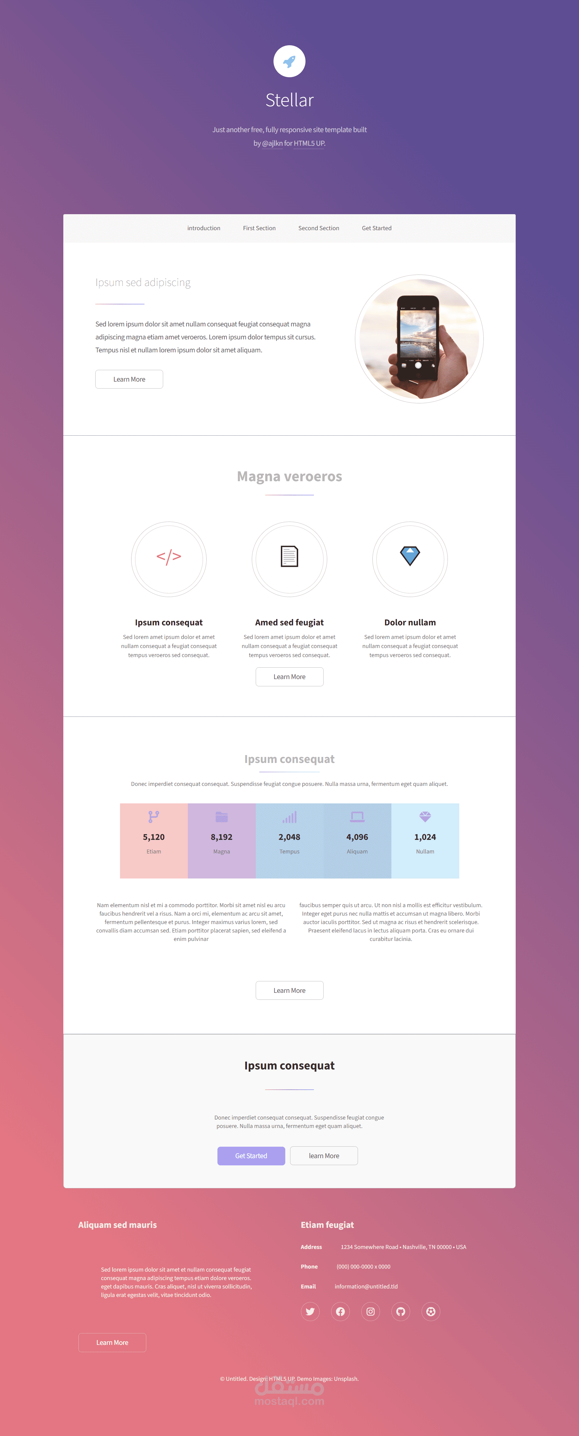 تمبلت ويب متجاوب باستخدام Flexbox - تصميم حديث ومرن للأجهزة المختلفة