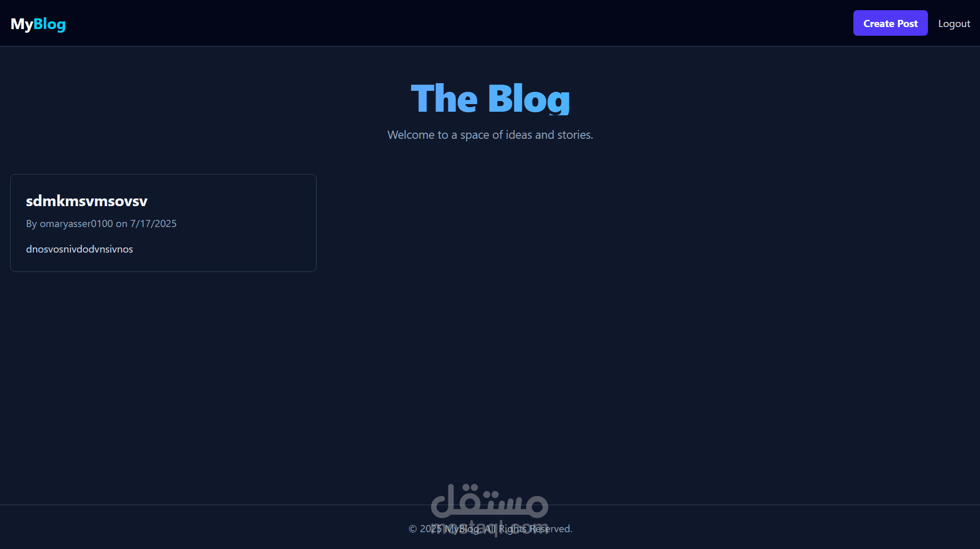 منصة تدوين متكاملة بتقنية Next.js و Node.js