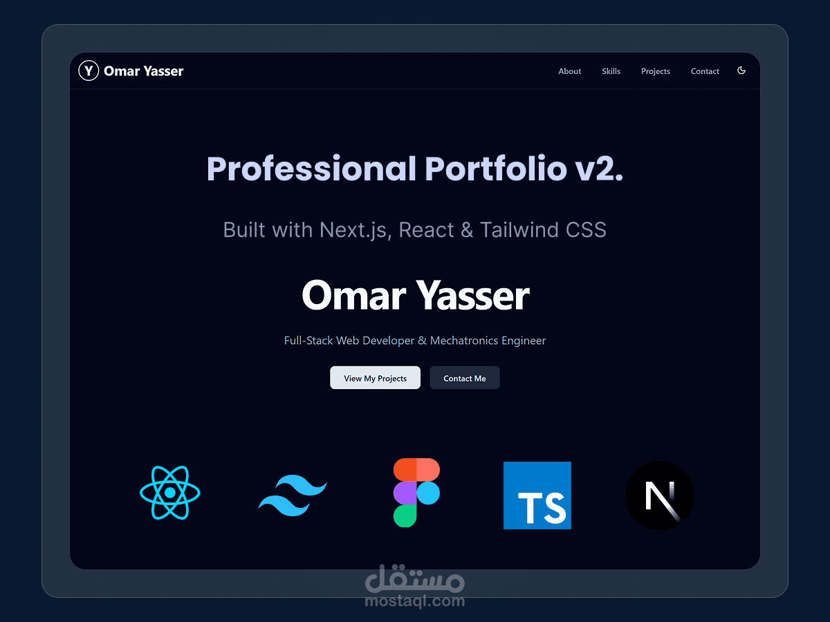 Professional Portfolio v2.0 (Next.js & Tailwind CSS)