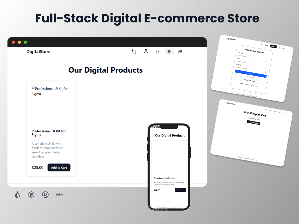 منصة تجارة إلكترونية متكاملة (Full-Stack E-commerce Platform)