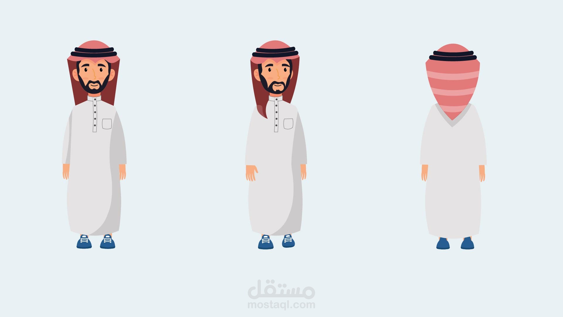 شخصية موشن خليجية بتفاصيل تراثية وعصرية! جاهزة للتحريك والمشاريع الإبداعية