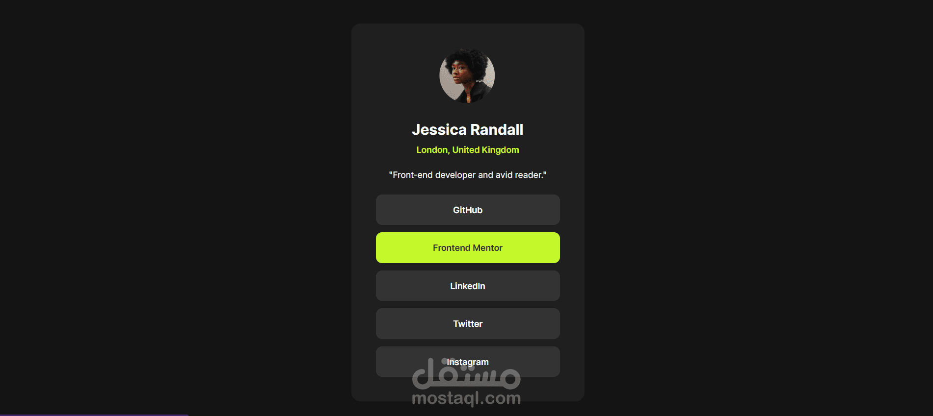 Social links profile landing Page with HTML, CSS | مستقل