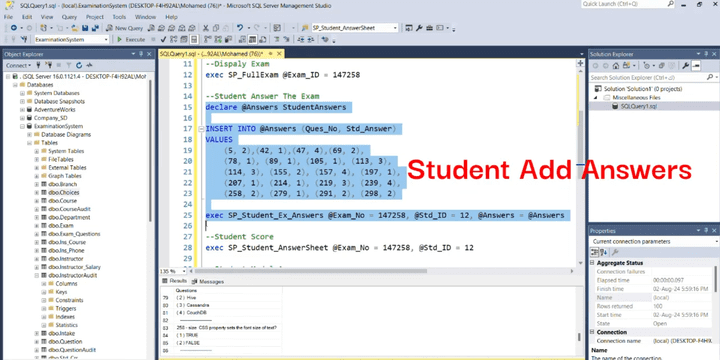 Exam System Database