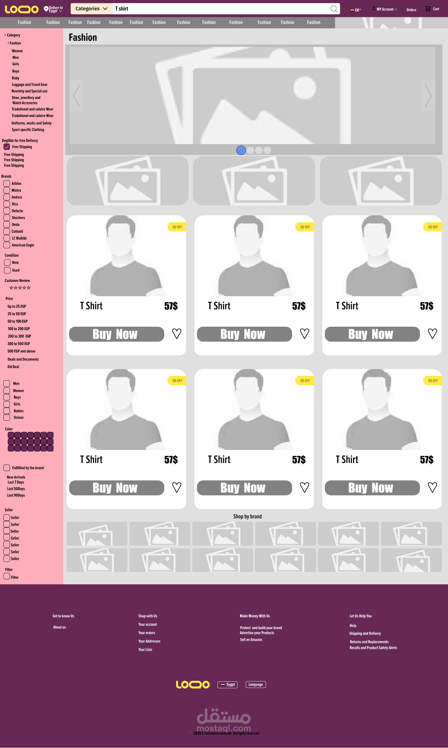 Home page e-commerce web
