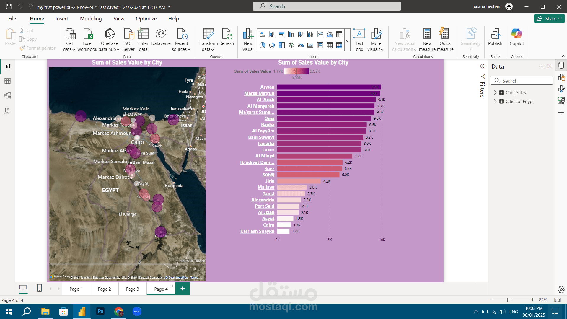 مشروع تحليل بيانات المبيعات وتصميم لوحات التحكم التفاعلية باستخدام Power BI