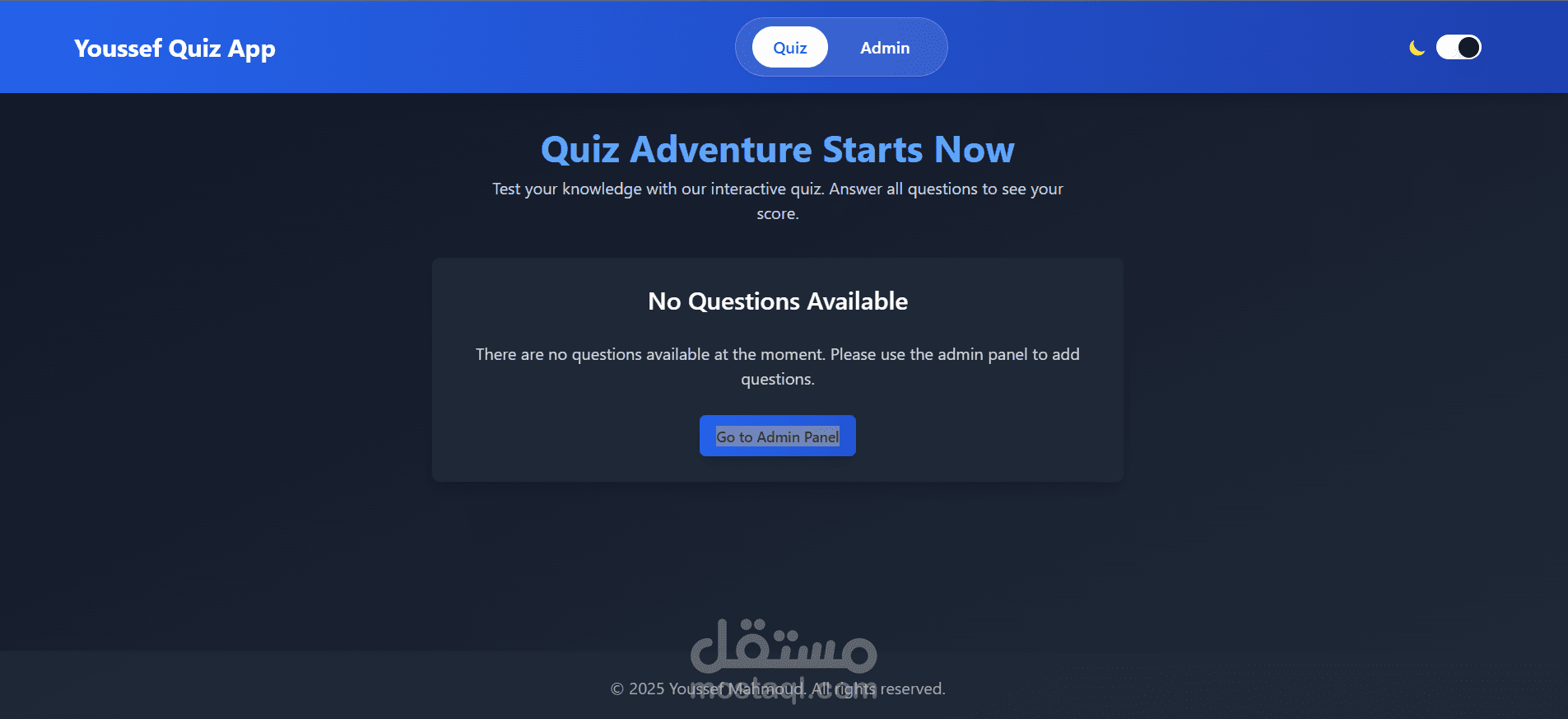 إنشاء تطبيق اختبارات أونلاين احترافي مع نظام إدارة أسئلة وتقييم لحظي ,ولوحة تحكم كاملة
