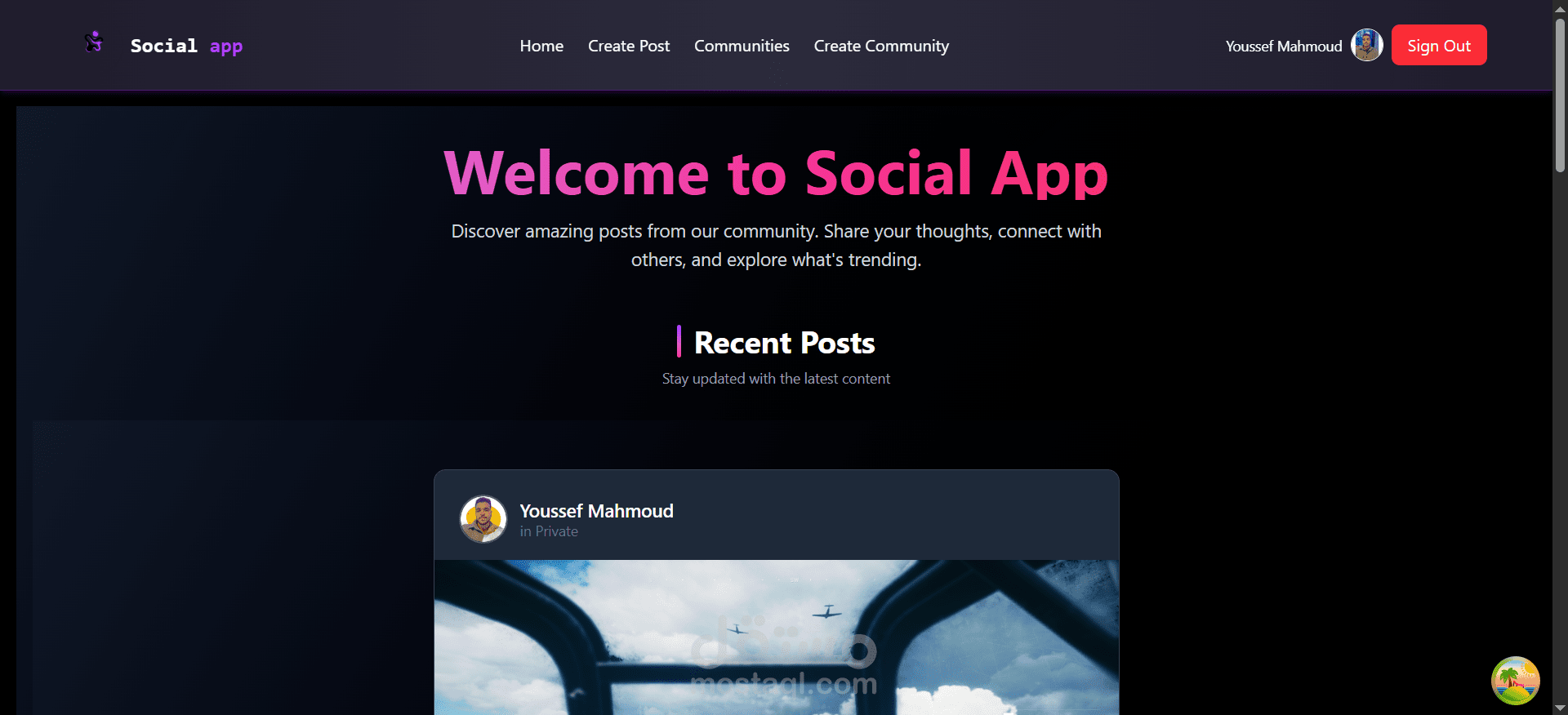 Social Media Web Application – منصة تواصل اجتماعي متكاملة باستخدام React وSupabase
