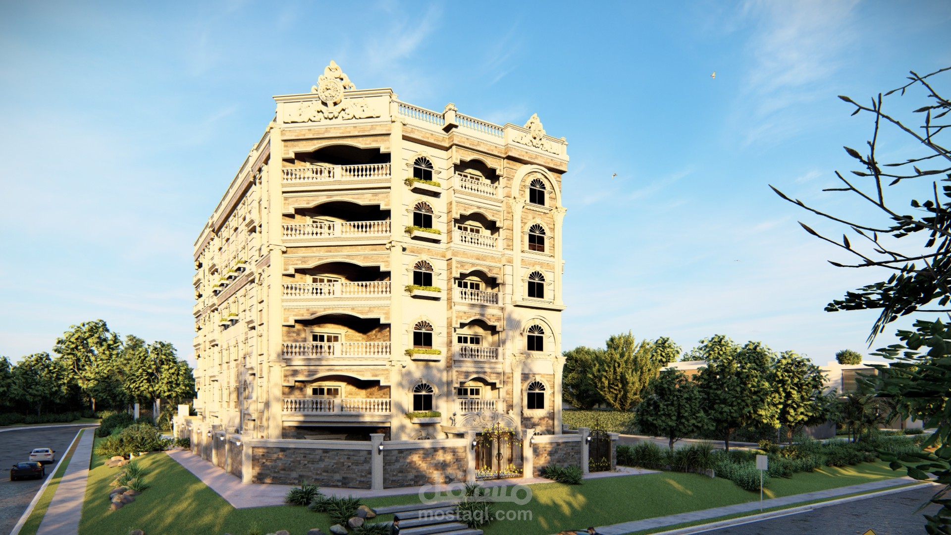 تصميم لعمارة سكنية في حدائق الاهرام مصر