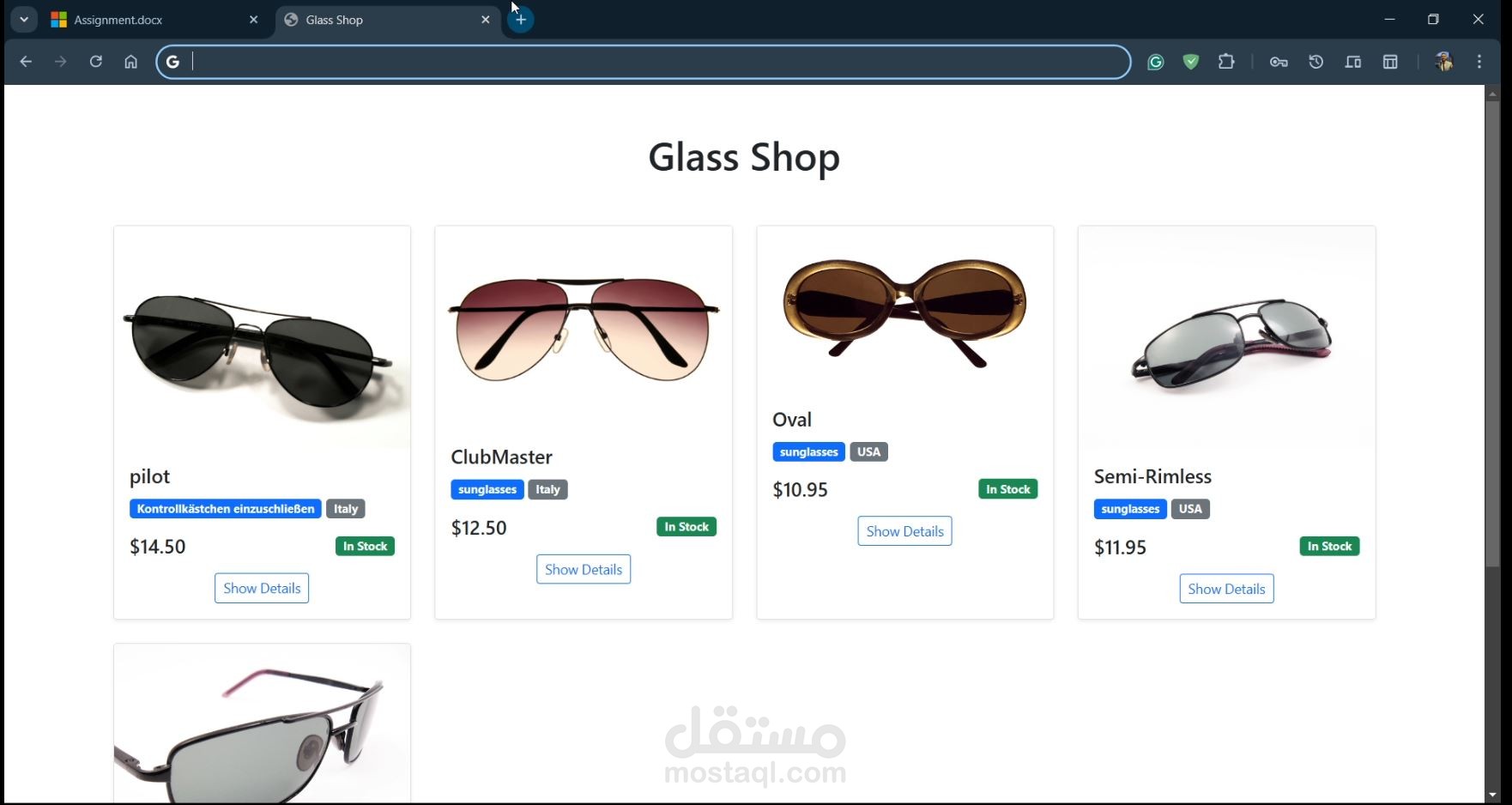 Glasses-shop-PHP