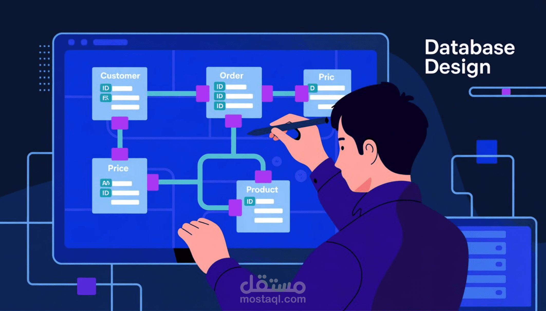 تصميم قاعدة بيانات كاملة مع رسم ERD و Mapping Schema باحتراف