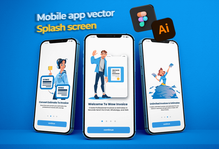 splash screen تصميم صفحات سبلاش لتطبيق فواتير