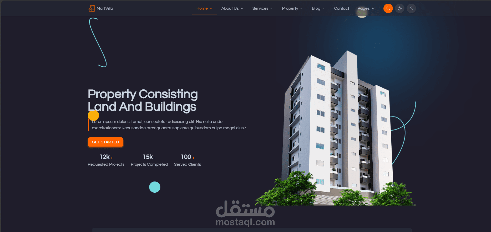 موقع إلكتروني لعرض وفلترة العقارات