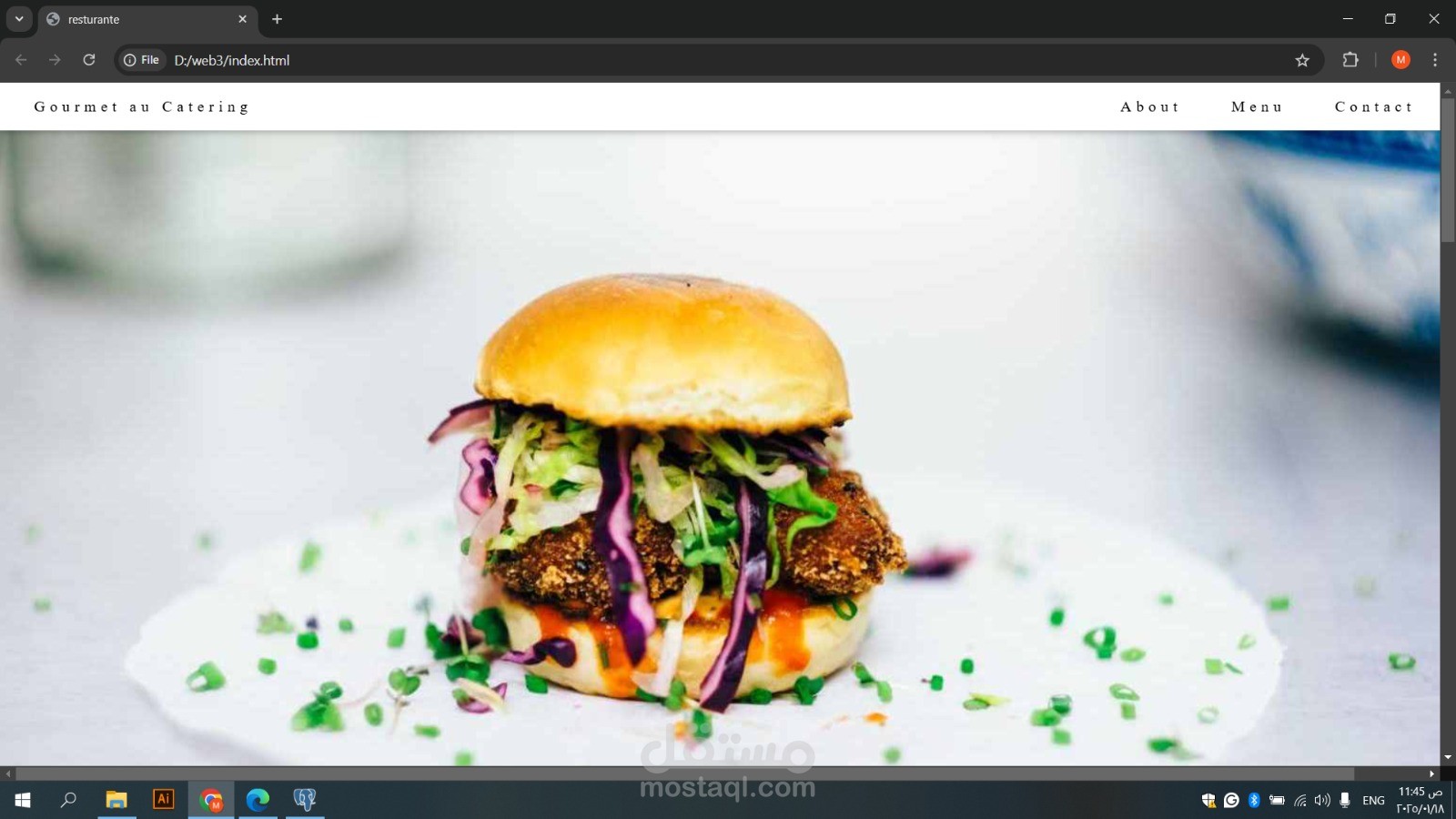 web site, Menu