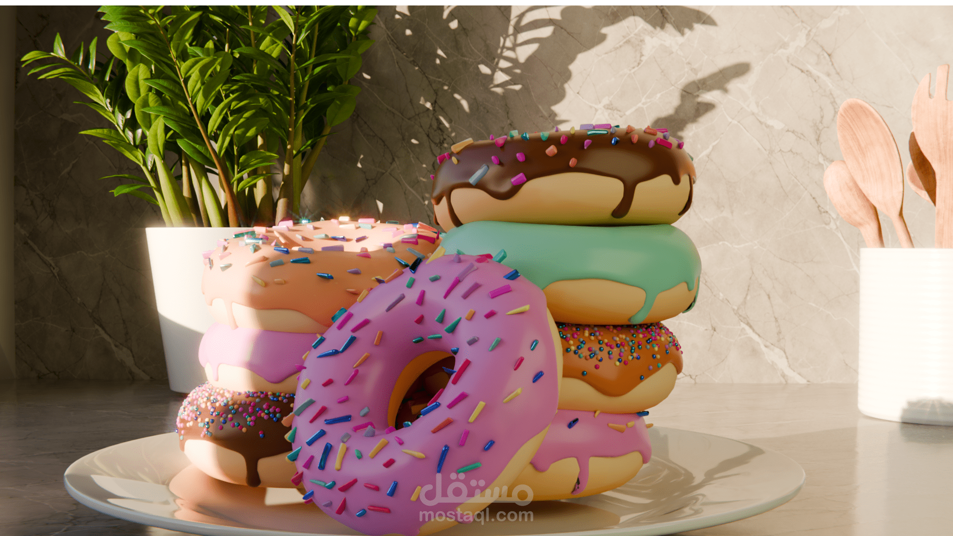 "Irresistible Donut Ad – Stunning 3D Design in Blender!"