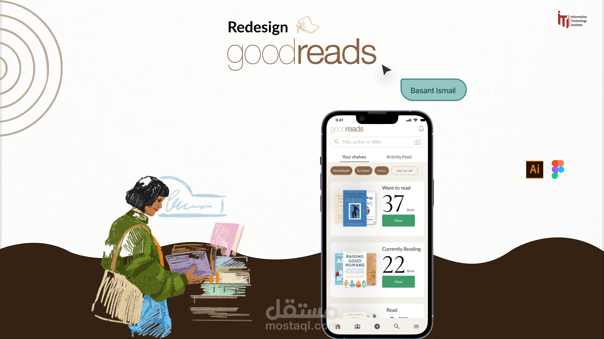 إعادة تصميم واجهة المستخدم لتطبيق Goodreads UI UX App design