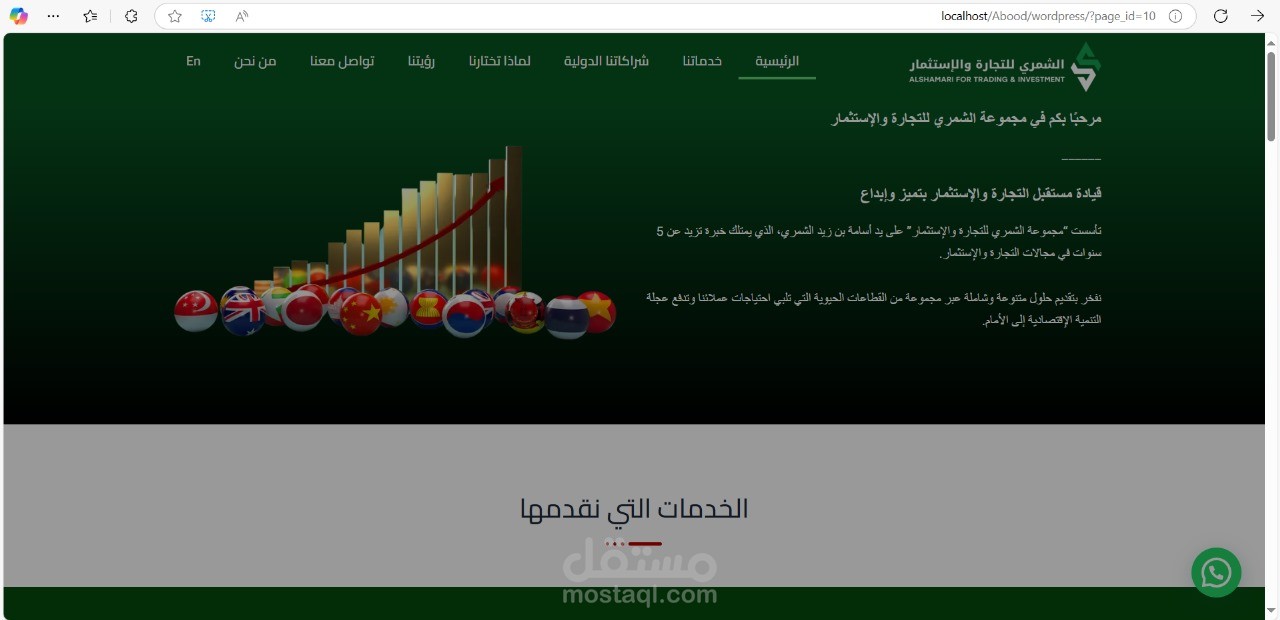 تصميم موقع الكتروني كامل للتجارة والاستثمار